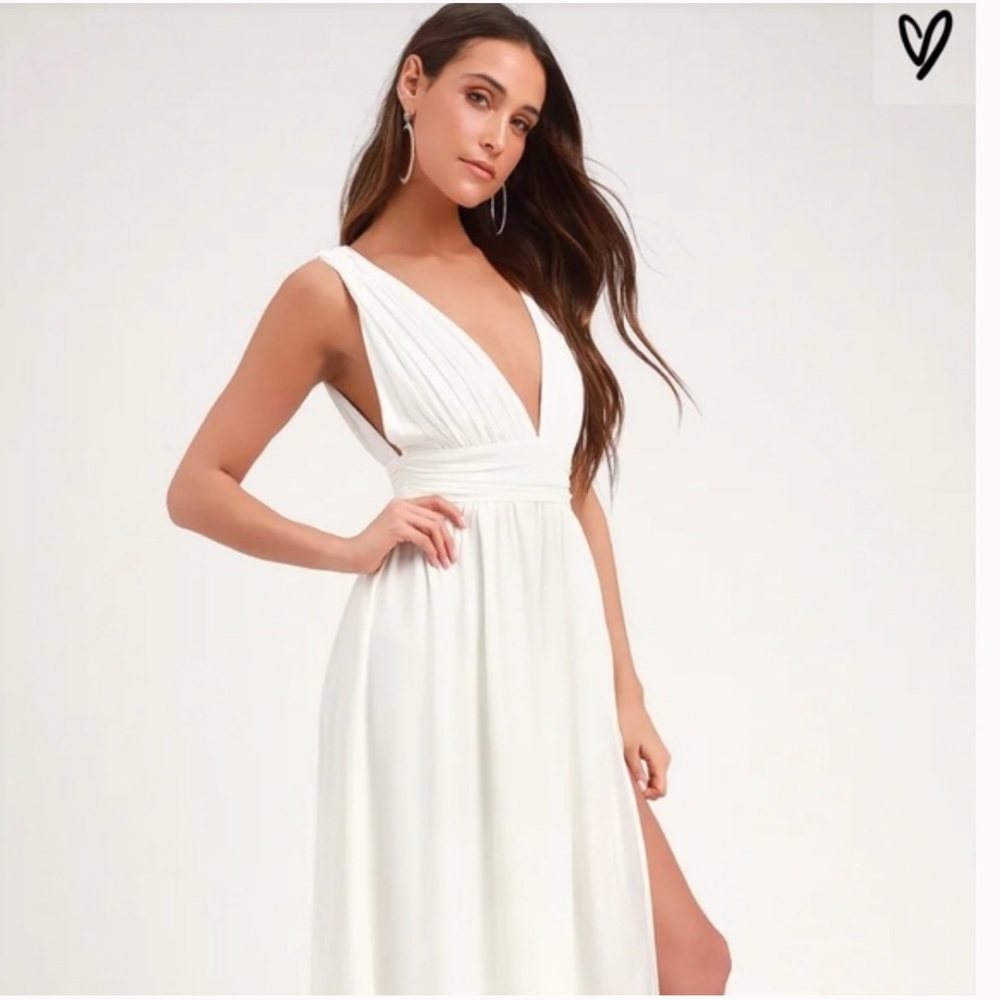 Lulus Heavenly Hues Maxi Dress white